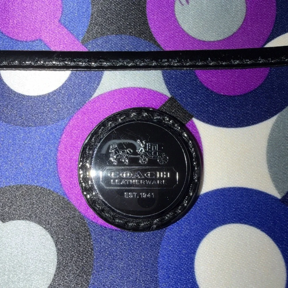 Coach Alex Op Art Purple Bright Multi-color Crossbody Bag Designer